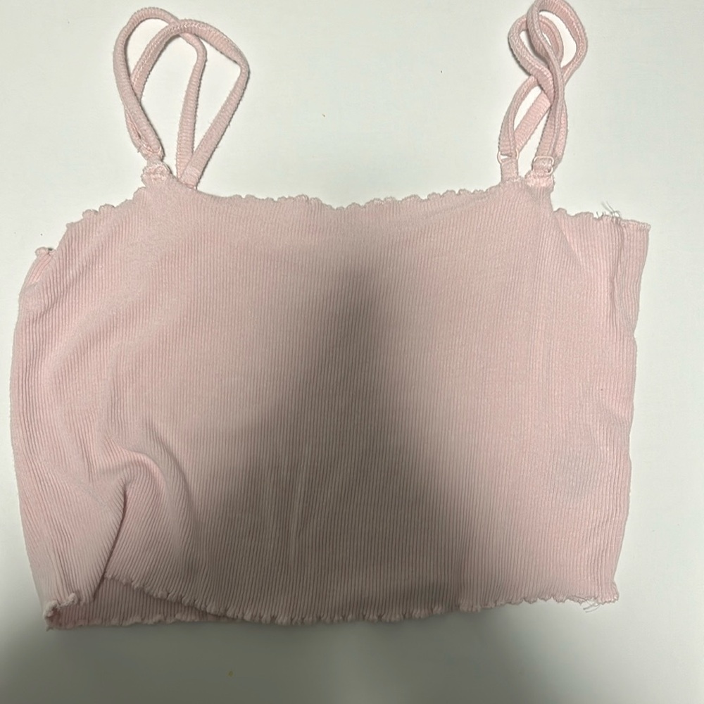 Garage light pink crop top